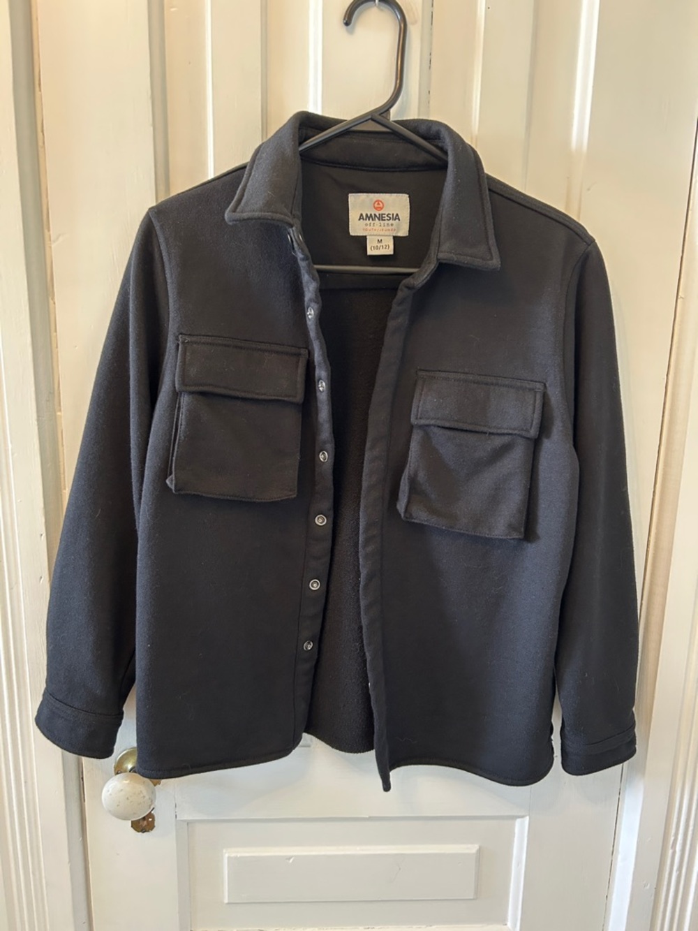 104. Amnesia Black Kids' Military-Style Field Jacket size 10-12